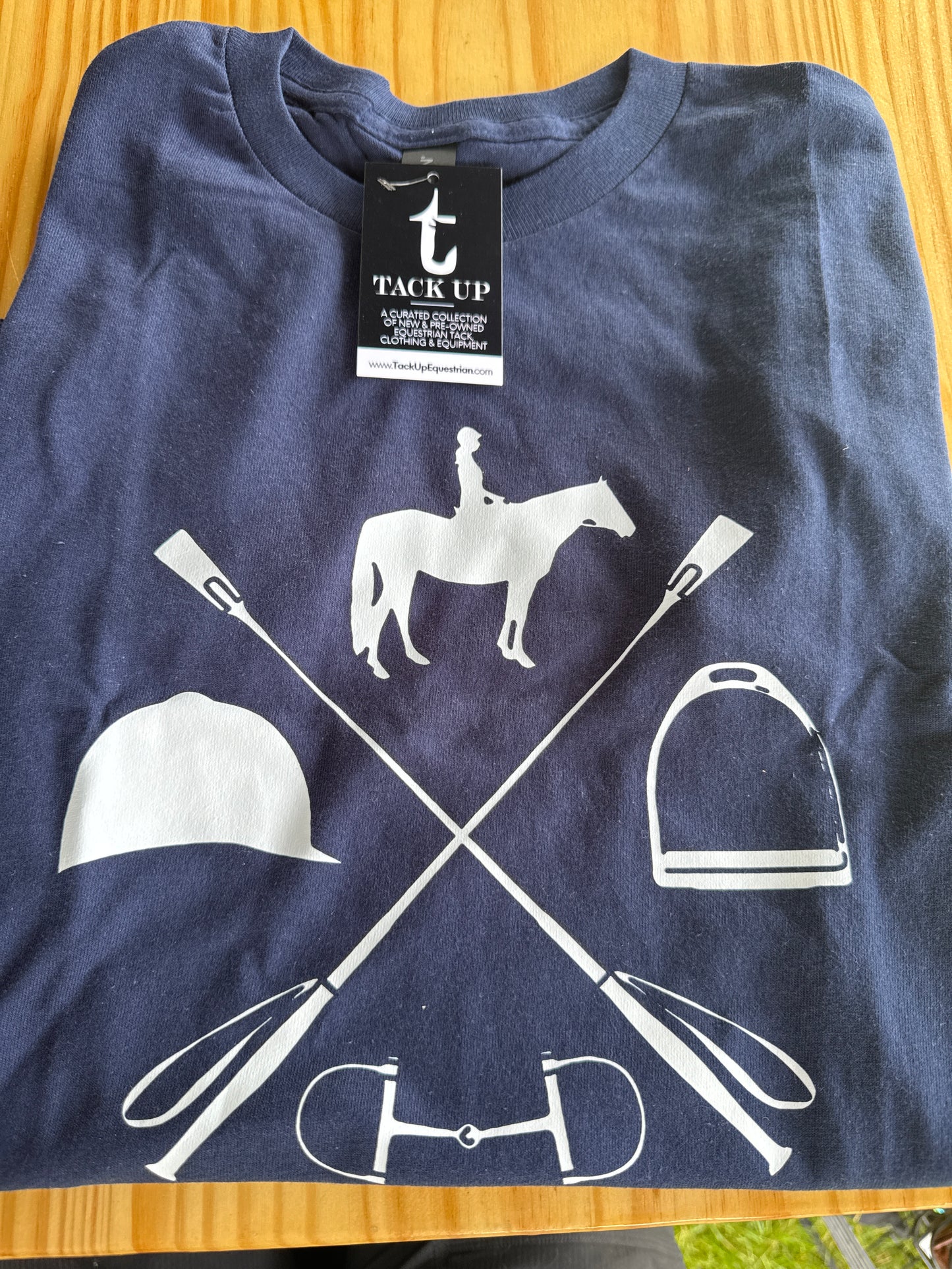 Equestrian T-Shirt - Navy Equestrian Symbols
