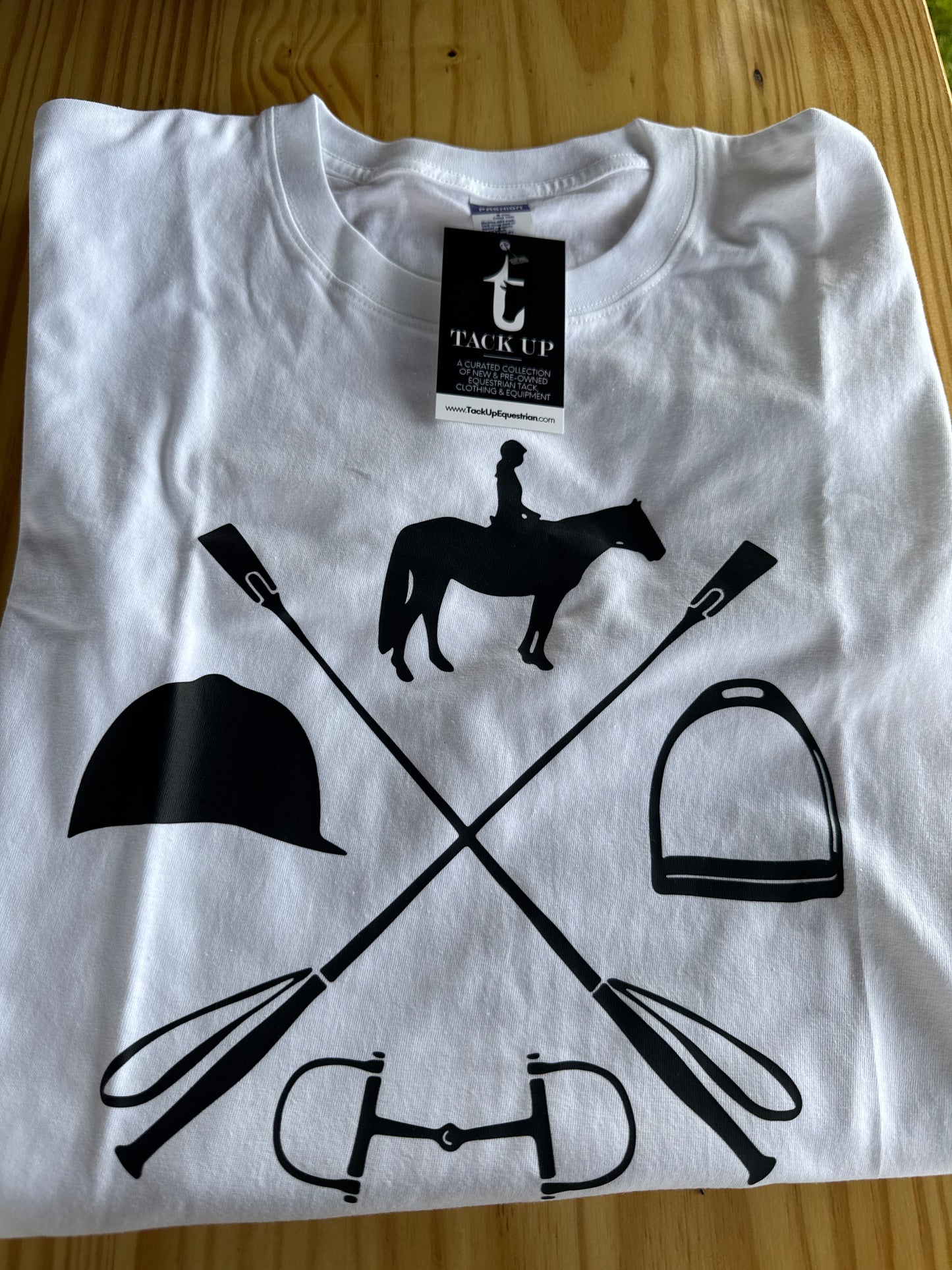 Equestrian T-Shirt - White Equestrian Symbols