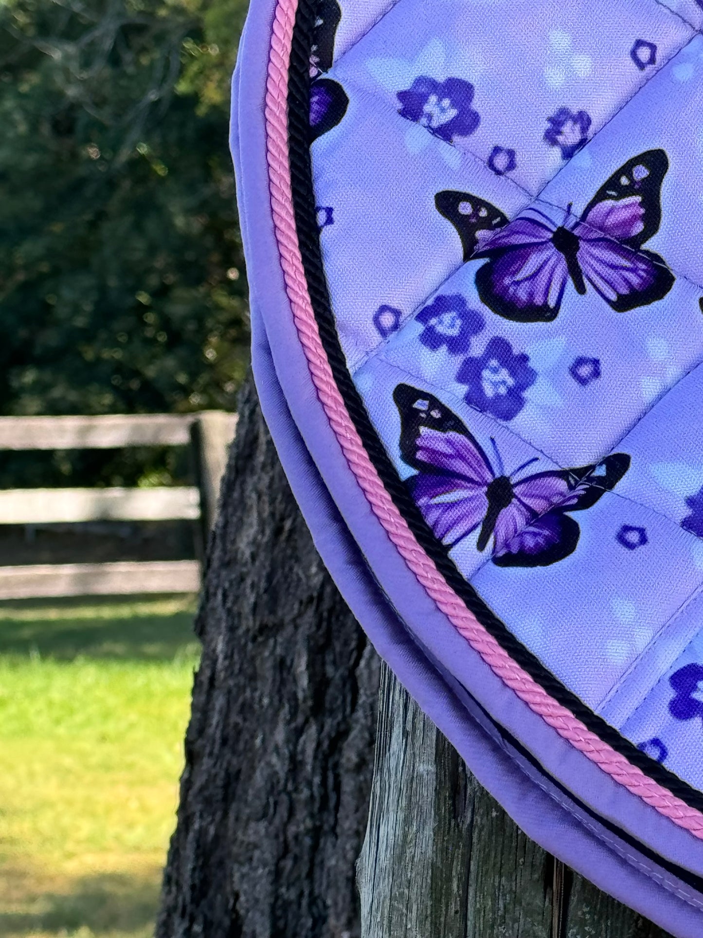 Saddle Pad w/ Bonnet - Butterfly Print
